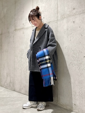 「マフラー」｜「アイテム（その他アウター）」を使った、香織さん（レディース・154cm）の冬コーディネート
