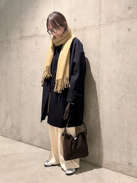 「SMELLY（スメリー）のアイテム」を使った、香織さん（レディース・154cm）の冬コーディネート