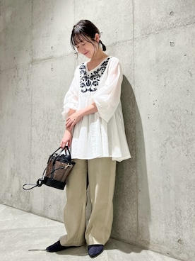 「カコバッグ」｜香織さん（レディース・154cm）の春コーディネート