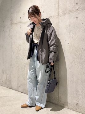 「アイテム（ダウンジャケット/コート）」を使った、香織さん（レディース・154cm）の秋コーディネート