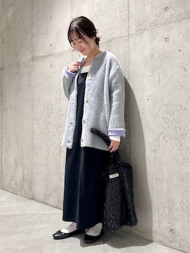 「URBAN RESEARCH Sonny Label（アーバンリサーチサニーレーベル）のアイテム（ジャンパースカート）」を使った、香織さん（レディース・154cm）の秋コーディネート
