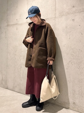 「オトナカジュアル」｜「アイテム（ワンピース/ドレス）」を使った、香織さん（レディース・154cm）の冬コーディネート