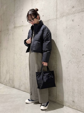 「URBAN RESEARCH（アーバンリサーチ）のアイテム（ダウンジャケット/コート）」を使った、香織さん（レディース・154cm）の冬コーディネート