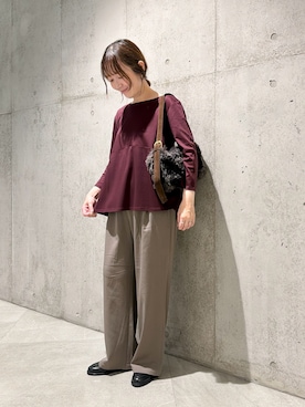 「URBAN RESEARCH Sonny Label（アーバンリサーチサニーレーベル）のアイテム（バッグ）」を使った、香織さん（レディース・154cm）の秋コーディネート