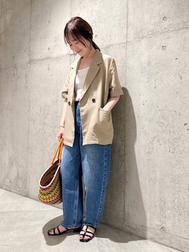 「夏コーデ」｜「アイテム（ジャケット/アウター）」を使った、香織さん（レディース・154cm）の夏コーディネート