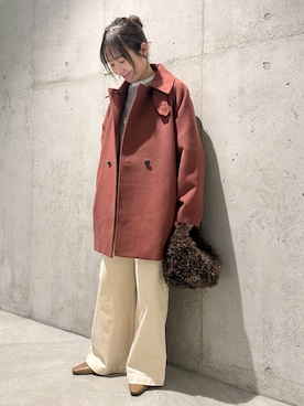 「アイテム（ハンドバッグ）」を使った、香織さん（レディース・154cm）の秋コーディネート