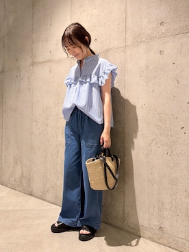 「URBAN RESEARCH Sonny Label（アーバンリサーチサニーレーベル）のアイテム」を使った、香織さん（レディース・154cm）の夏コーディネート