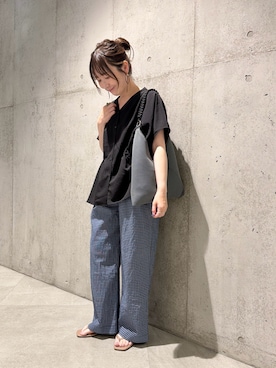 「FORK&SPOON（フォークアンドスプーン）のアイテム」を使った、香織さん（レディース・154cm）の夏コーディネート