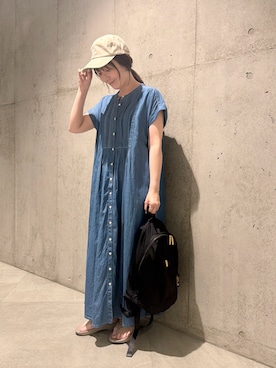 「URBAN RESEARCH Sonny Label（アーバンリサーチサニーレーベル）のアイテム（帽子）」を使った、香織さん（レディース・154cm）の夏コーディネート