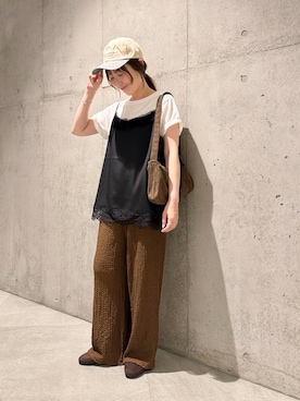 「URBAN RESEARCH Sonny Label（アーバンリサーチサニーレーベル）のアイテム（帽子）」を使った、香織さん（レディース・154cm）の夏コーディネート