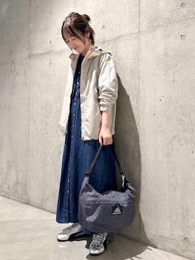「アイテム（テーラードジャケット、ホワイト系）」を使った、香織さん（レディース・154cm）の秋コーディネート