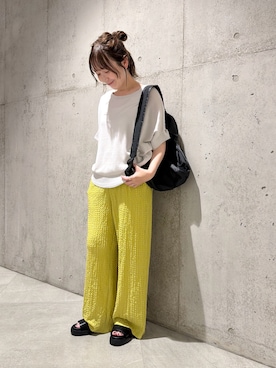 「URBAN RESEARCH Sonny Label（アーバンリサーチサニーレーベル）のアイテム（パンツ）」を使った、香織さん（レディース・154cm）の夏コーディネート