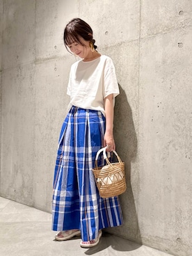 「SonnyLabel」｜「アイテム（スカート）」を使った、香織さん（レディース・154cm）の夏コーディネート