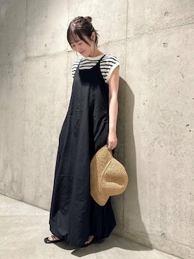「ハット」｜「アイテム（帽子）」を使った、香織さん（レディース・154cm）の夏コーディネート