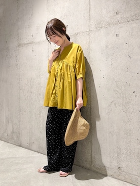 「URBAN RESEARCH Sonny Label（アーバンリサーチサニーレーベル）のアイテム（帽子）」を使った、香織さん（レディース・154cm）の夏コーディネート