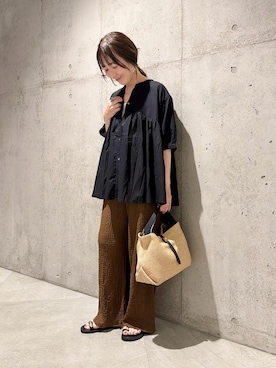「URBAN RESEARCH Sonny Label（アーバンリサーチサニーレーベル）のアイテム（パンツ）」を使った、香織さん（レディース・154cm）の夏コーディネート