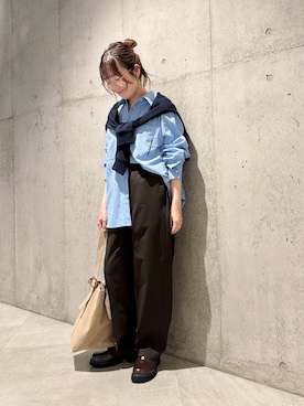 「URBAN RESEARCH Sonny Label（アーバンリサーチサニーレーベル）のアイテム（トートバッグ）」を使った、香織さん（レディース・154cm）の秋コーディネート