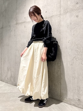 「アイテム（バックパック/リュック）」を使った、香織さん（レディース・154cm）の秋コーディネート