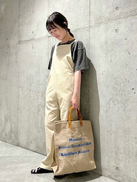 「URBAN RESEARCH Sonny Label（アーバンリサーチサニーレーベル）のアイテム（オールインワン・サロペット）」を使った、香織さん（レディース・154cm）の夏コーディネート