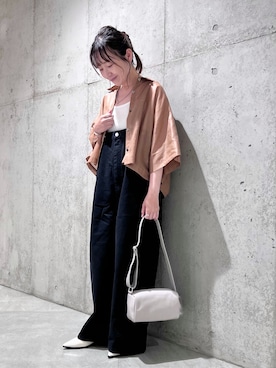 「URBAN RESEARCH Sonny Label（アーバンリサーチサニーレーベル）のアイテム（オールインワン・サロペット）」を使った、香織さん（レディース・154cm）の夏コーディネート