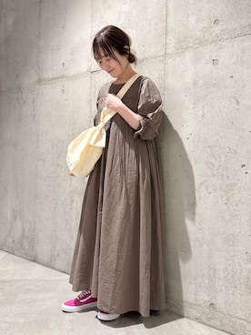 「SonnyLabel」｜「アイテム（ワンピース/ドレス）」を使った、香織さん（レディース・154cm）の春コーディネート
