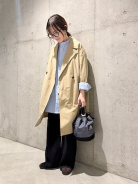 「アイテム（その他アウター）」を使った、香織さん（レディース・154cm）の春コーディネート