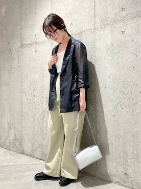 「ARTESANOS（アルテサノス）のARTESANOS　ビットローファー（ローファー）」を使った、香織さん（レディース・154cm）の夏コーディネート