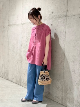 「URBAN RESEARCH Sonny Label（アーバンリサーチサニーレーベル）のアイテム（パンツ）」を使った、香織さん（レディース・154cm）の夏コーディネート