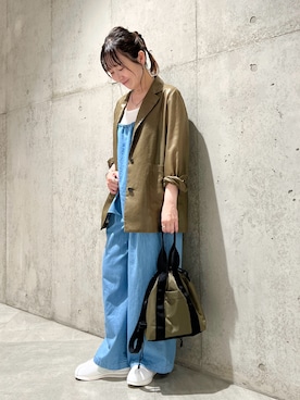 「URBAN RESEARCH Sonny Label（アーバンリサーチサニーレーベル）のアイテム（オールインワン・サロペット）」を使った、香織さん（レディース・154cm）の秋コーディネート