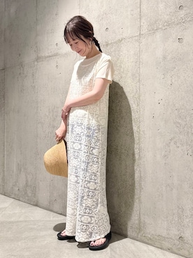 「URBAN RESEARCH Sonny Label（アーバンリサーチサニーレーベル）のアイテム（ワンピース/ドレス）」を使った、香織さん（レディース・154cm）の夏コーディネート