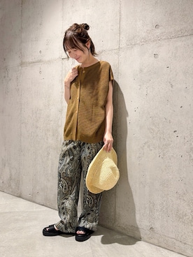 「URBAN RESEARCH Sonny Label（アーバンリサーチサニーレーベル）のアイテム（帽子）」を使った、香織さん（レディース・154cm）の夏コーディネート