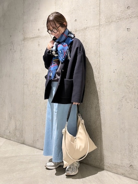 「TWEED MILL（ツイードミル）のアイテム」を使った、香織さん（レディース・154cm）の冬コーディネート