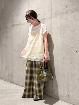 「URBAN RESEARCH Sonny Label（アーバンリサーチサニーレーベル）のアイテム（Tシャツ/カットソー）」を使った、香織さん（レディース・154cm）の夏コーディネート