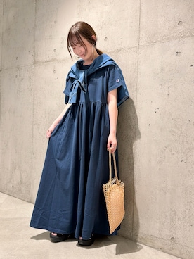 「FORK&SPOON（フォークアンドスプーン）のFORK&SPOON　ペーパーブレンドデニムシャツ（シャツ/ブラウス、ブルー系）」を使った、香織さん（レディース・154cm）の春コーディネート