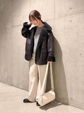 「URBAN RESEARCH Sonny Label（アーバンリサーチサニーレーベル）のアイテム（パンツ）」を使った、香織さん（レディース・154cm）の秋コーディネート