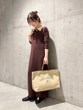 「URBAN RESEARCH Sonny Label（アーバンリサーチサニーレーベル）のアイテム（ワンピース/ドレス）」を使った、香織さん（レディース・154cm）の秋コーディネート