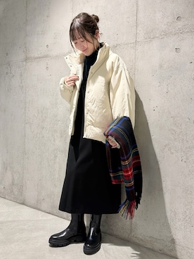 「アイテム（その他アウター）」を使った、香織さん（レディース・154cm）の冬コーディネート