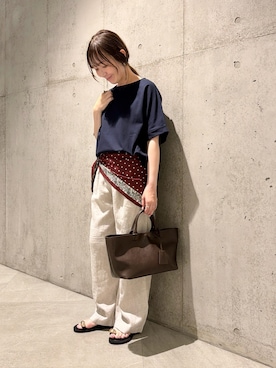 「URBAN RESEARCH Sonny Label（アーバンリサーチサニーレーベル）のアイテム（バッグ）」を使った、香織さん（レディース・154cm）の夏コーディネート