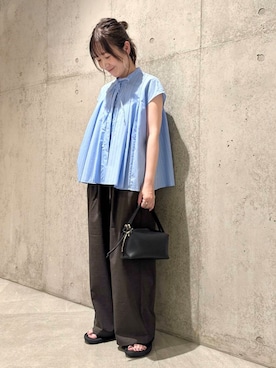 「アイテム（ハンドバッグ）」を使った、香織さん（レディース・154cm）の夏コーディネート