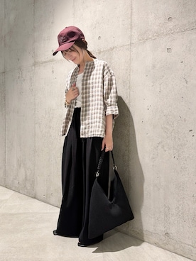「URBAN RESEARCH Sonny Label（アーバンリサーチサニーレーベル）のアイテム（帽子）」を使った、香織さん（レディース・154cm）の夏コーディネート