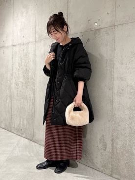 「URBAN RESEARCH（アーバンリサーチ）のアイテム（ダウンジャケット/コート）」を使った、香織さん（レディース・154cm）の冬コーディネート