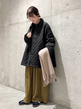 「URBAN RESEARCH（アーバンリサーチ）のアイテム（ダウンジャケット/コート）」を使った、香織さん（レディース・154cm）の冬コーディネート