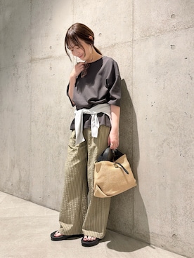 「URBAN RESEARCH Sonny Label（アーバンリサーチサニーレーベル）のnoeyedia　NE-436 サングラス（メガネ、ブラウン系）」を使った、香織さん（レディース・154cm）の春コーディネート