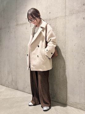 「URBAN RESEARCH Sonny Label（アーバンリサーチサニーレーベル）のアイテム（パンツ）」を使った、香織さん（レディース・154cm）の冬コーディネート