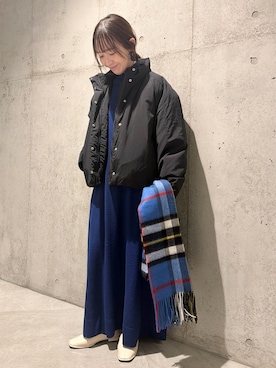 「アイテム（ワンピース）」を使った、香織さん（レディース・154cm）の冬コーディネート