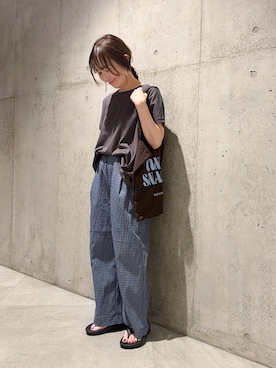 「URBAN RESEARCH Sonny Label（アーバンリサーチサニーレーベル）のアイテム（バッグ）」を使った、香織さん（レディース・154cm）の夏コーディネート