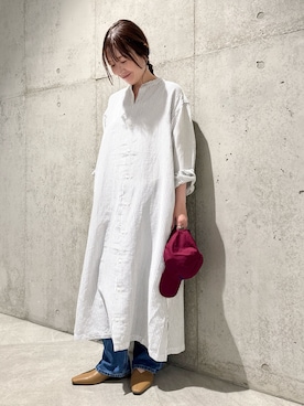 「URBAN RESEARCH Sonny Label（アーバンリサーチサニーレーベル）のアイテム（キャップ）」を使った、香織さん（レディース・154cm）の夏コーディネート