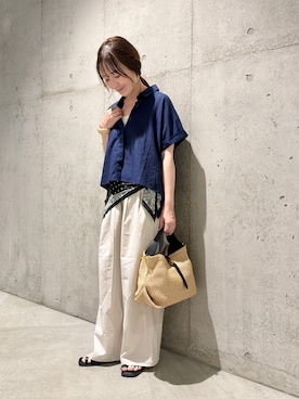 「URBAN RESEARCH Sonny Label（アーバンリサーチサニーレーベル）のアイテム（バッグ）」を使った、香織さん（レディース・154cm）の夏コーディネート