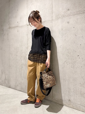 「URBAN RESEARCH DOORS（アーバンリサーチドアーズ）のアイテム（Tシャツ/カットソー）」を使った、香織さん（レディース・154cm）の夏コーディネート