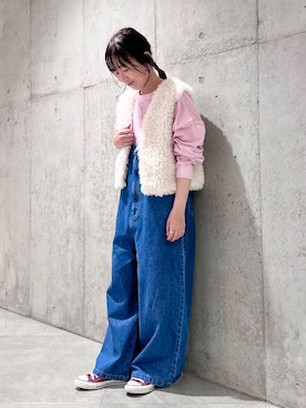 「低身長」｜「アイテム（サロペット/オーバーオール）」を使った、香織さん（レディース・154cm）の秋コーディネート